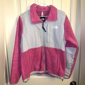 North Face Pink and Gray Denali jacket